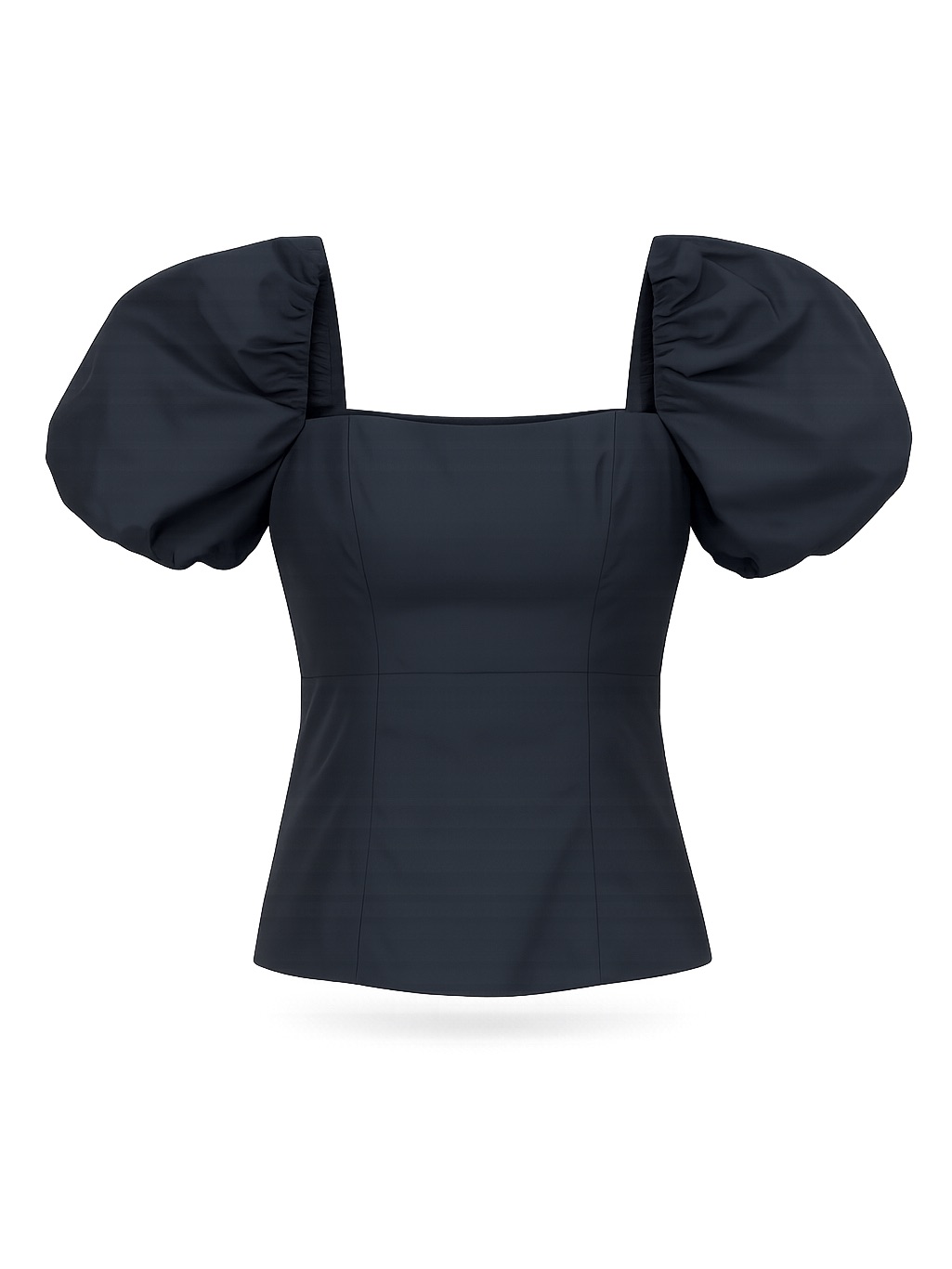 Hill House Home Black Puff Sleeve Smocked Peplum Top Large